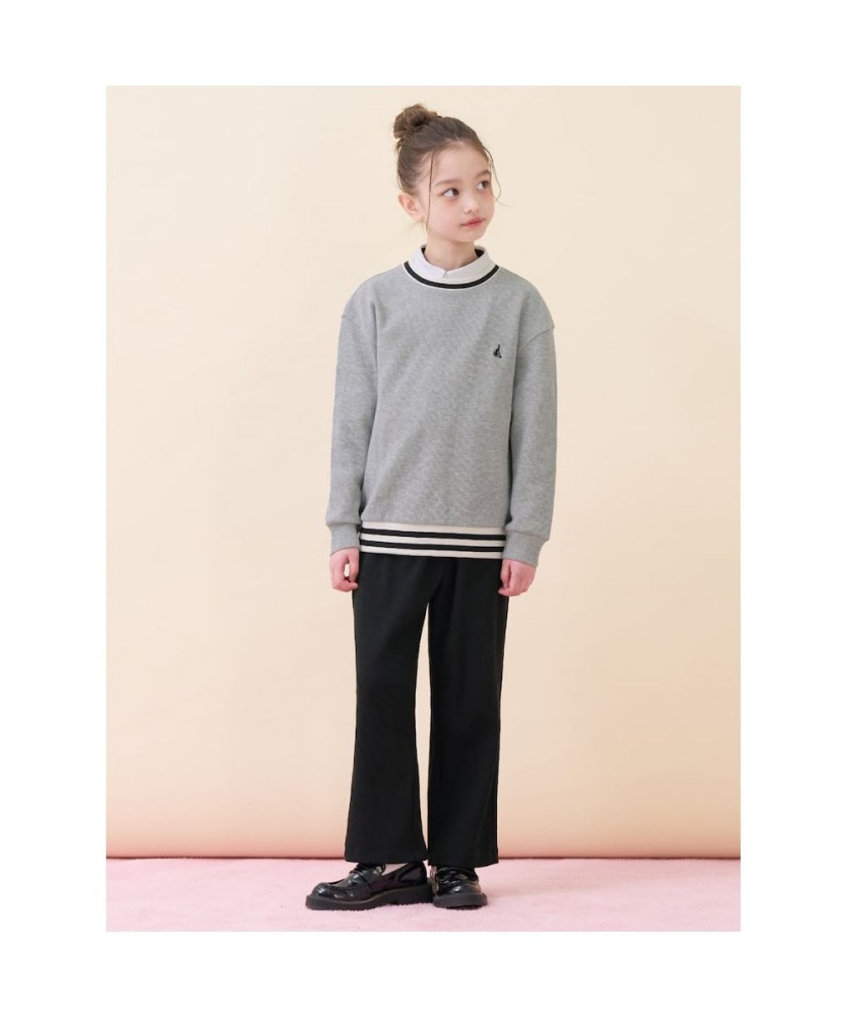 빈폴 키즈(BEANPOLE KIDS) 여아 와플 라운드 상하세트  그레이 (BI6141G093)