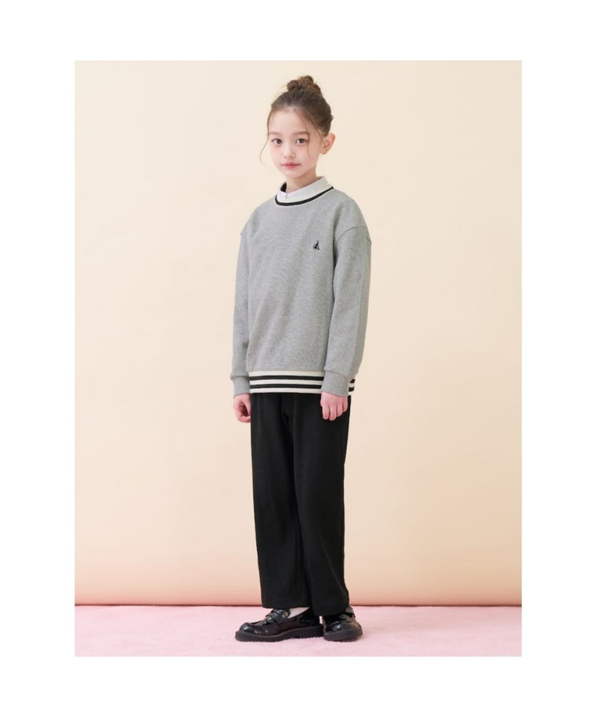 빈폴 키즈(BEANPOLE KIDS) 여아 와플 라운드 상하세트  그레이 (BI6141G093)
