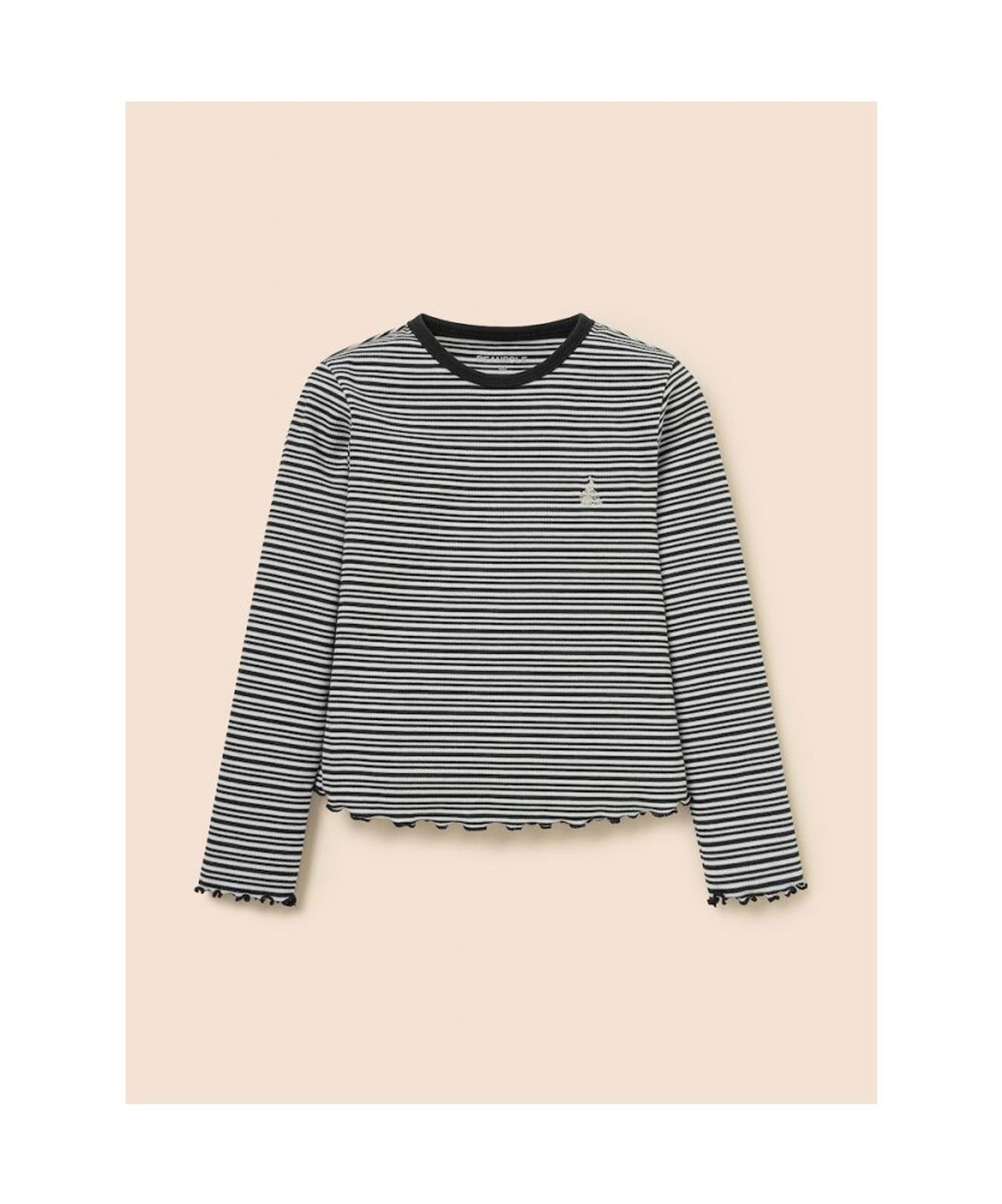 빈폴 키즈(BEANPOLE KIDS) 여아 모노 스트라이프 골지 티셔츠  블랙 (BI6241G015)