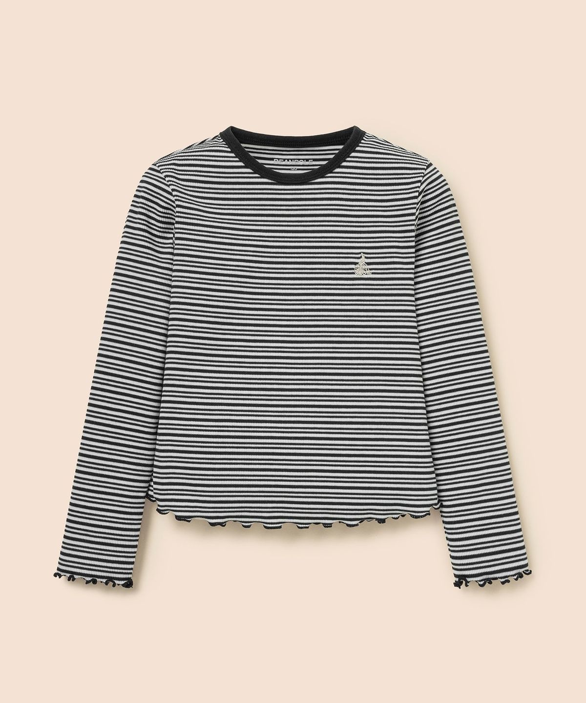 빈폴 키즈(BEANPOLE KIDS) 여아 모노 스트라이프 골지 티셔츠  블랙 (BI6241G015)