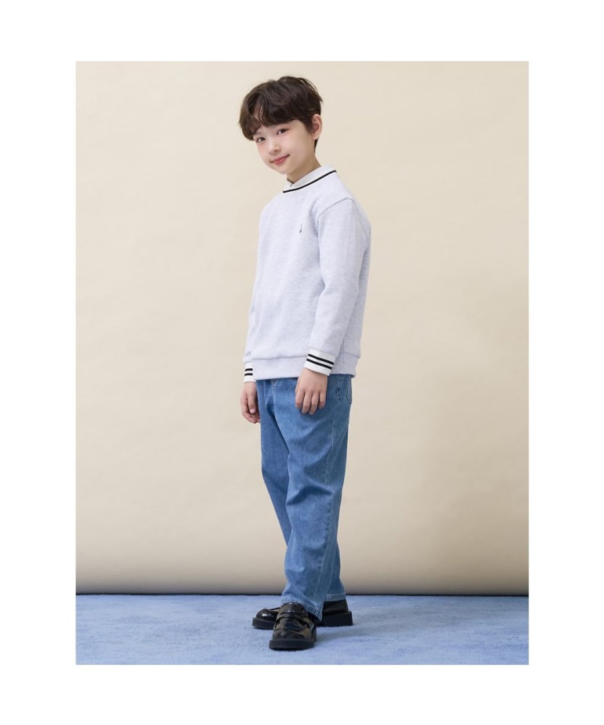 빈폴 키즈(BEANPOLE KIDS) 와플 스웨트 셔츠  라이트 그레이 (BI6241U012)