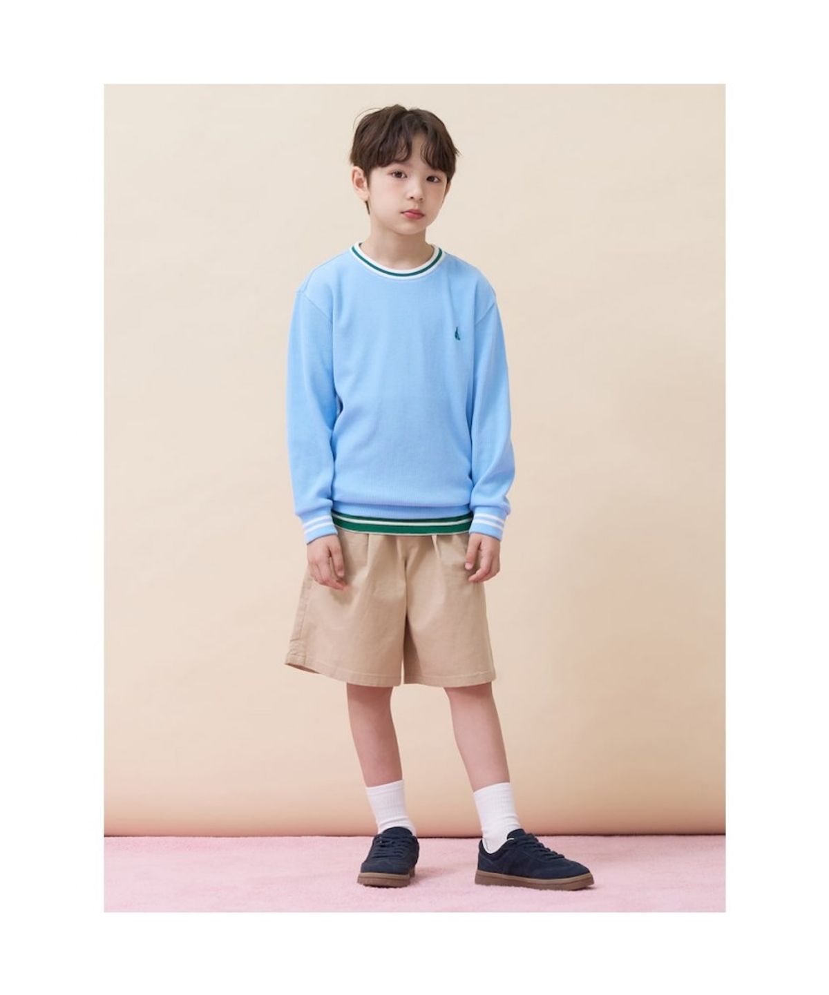 빈폴 키즈(BEANPOLE KIDS) 와플 스웨트 셔츠  스카이 블루 (BI6241U01Q)