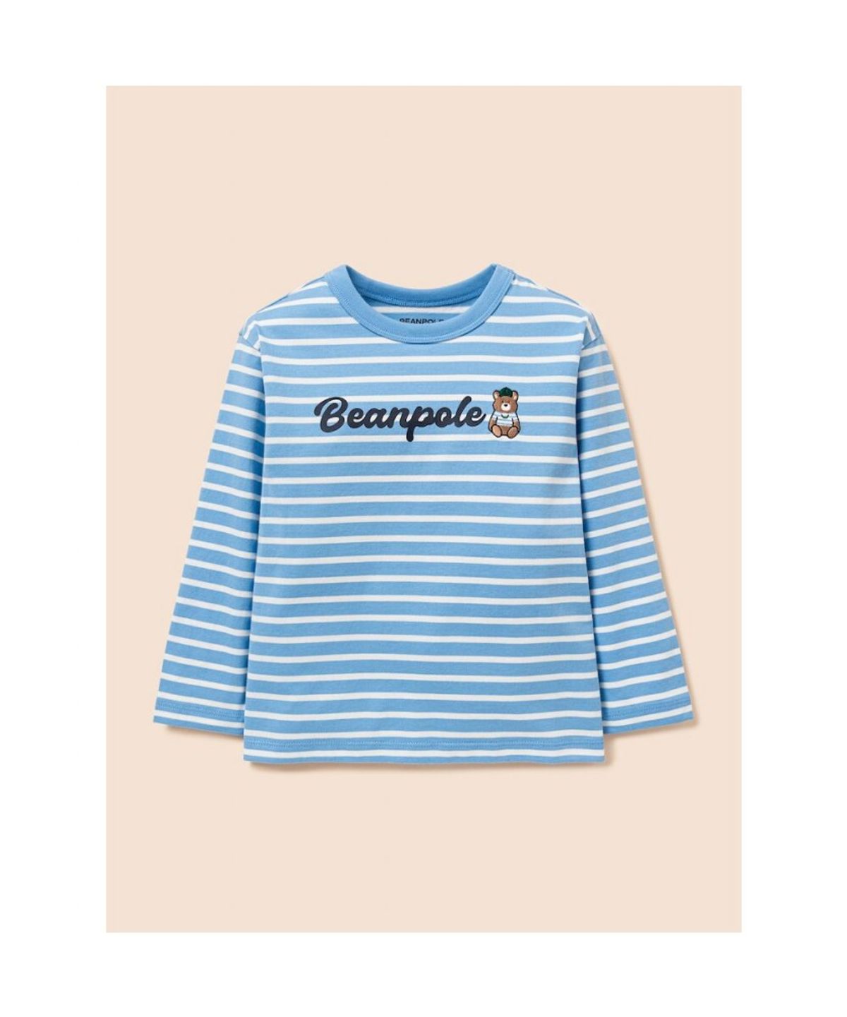빈폴 키즈(BEANPOLE KIDS) 달이 자수 스트라이프 긴소매 티셔츠  스카이 블루 (BI6241U02Q)