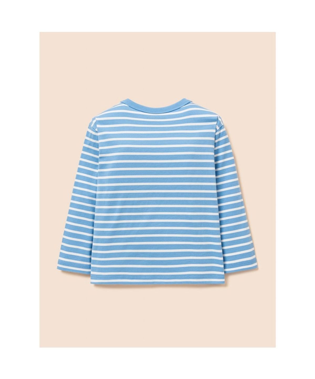 빈폴 키즈(BEANPOLE KIDS) 달이 자수 스트라이프 긴소매 티셔츠  스카이 블루 (BI6241U02Q)