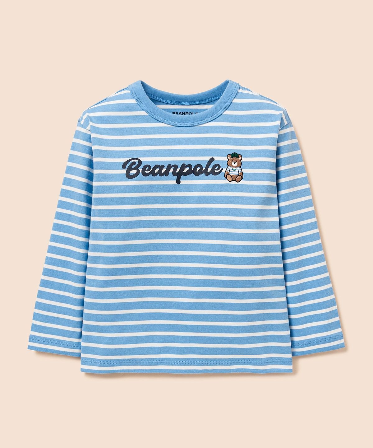 빈폴 키즈(BEANPOLE KIDS) 달이 자수 스트라이프 긴소매 티셔츠  스카이 블루 (BI6241U02Q)