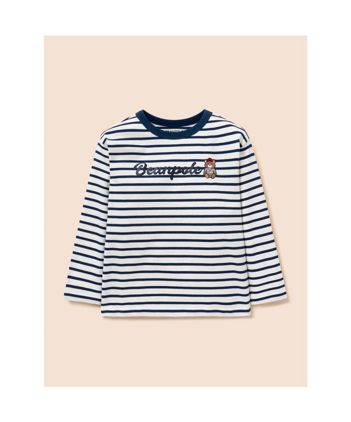 빈폴 키즈(BEANPOLE KIDS) 달이 자수 스트라이프 긴소매 티셔츠  네이비 (BI6241U02R)