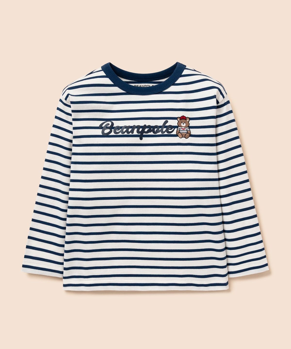 빈폴 키즈(BEANPOLE KIDS) 달이 자수 스트라이프 긴소매 티셔츠  네이비 (BI6241U02R)