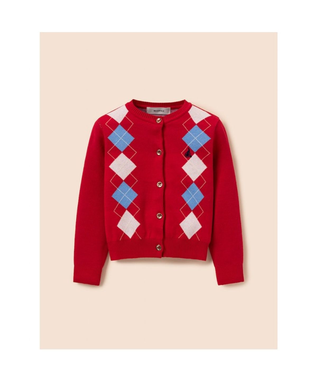 빈폴 키즈(BEANPOLE KIDS) 여아 아가일 카디건  레드 (BI615AG026)