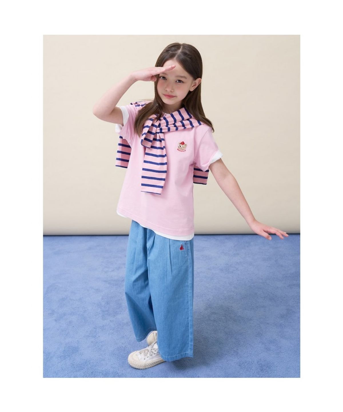 빈폴 키즈(BEANPOLE KIDS) 여아 간절기 세미와이드 데님팬츠  스카이 블루 (BI6221G03Q)