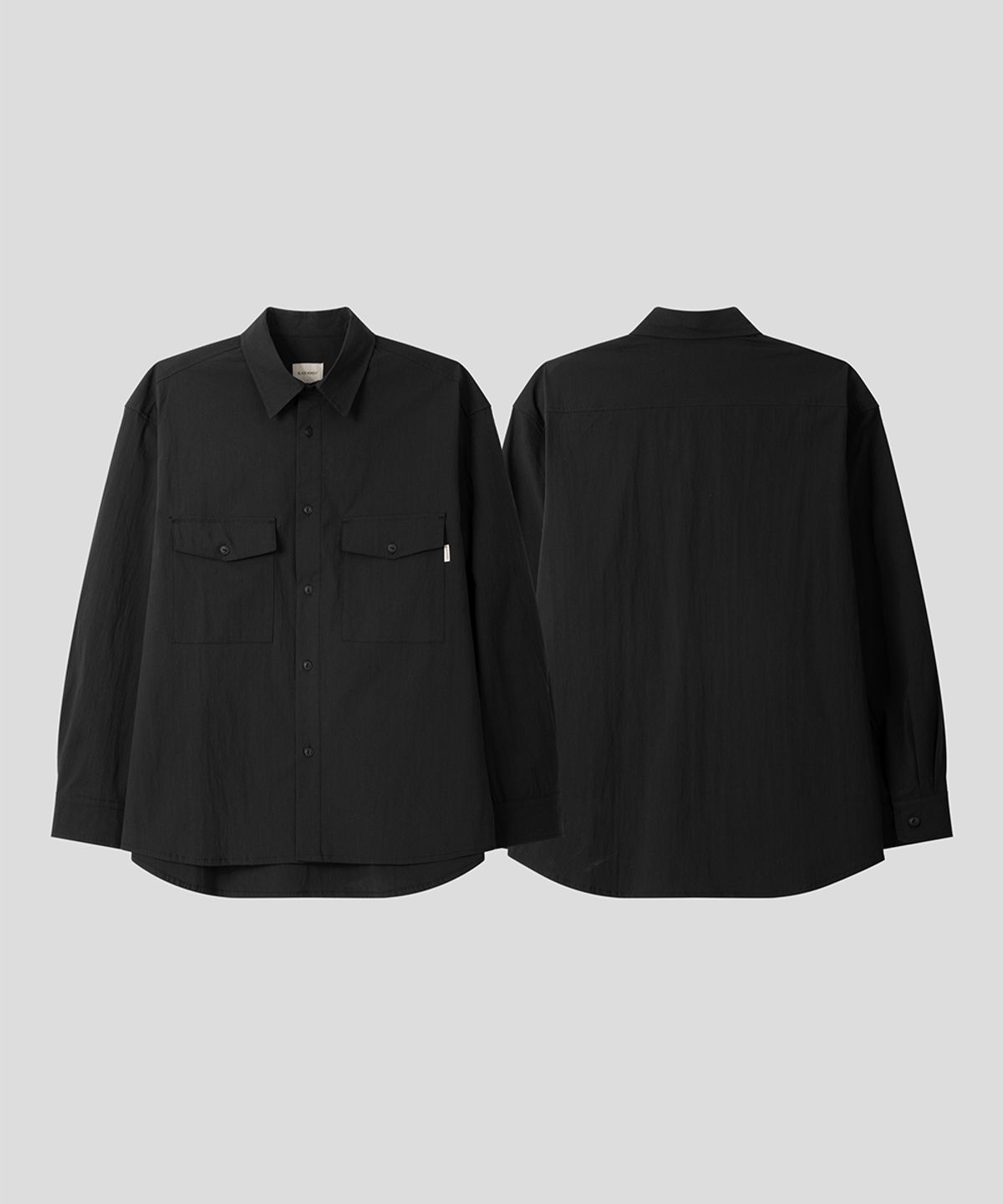 블랙모먼트(BLACK MOMENT) 테크 포켓 셔츠 오버핏 [블랙]