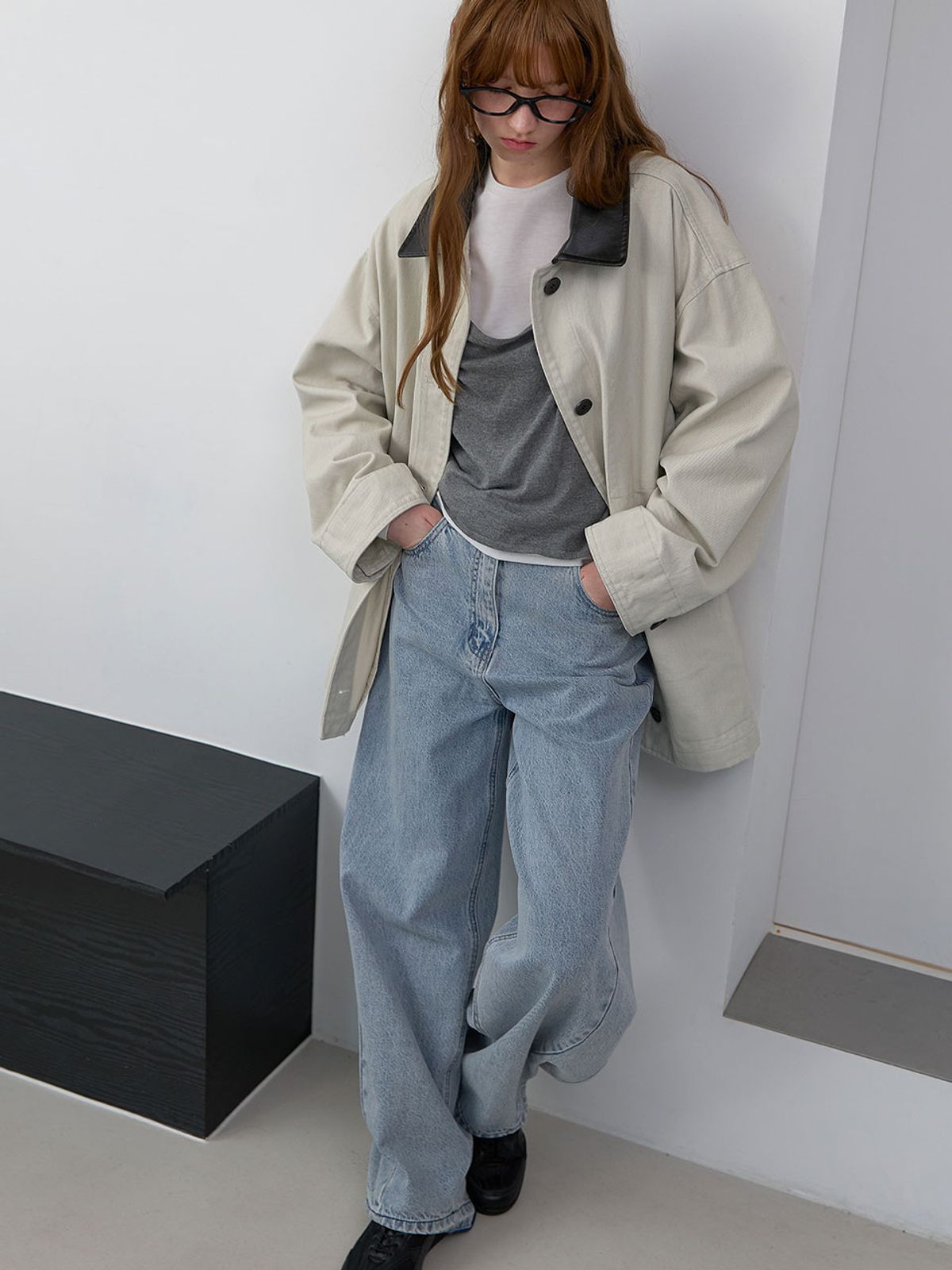 아틀리에 나인(ATELIER NAIN) SITICH LEATHER COLLAR BARBUR JACKET (CT-1484)