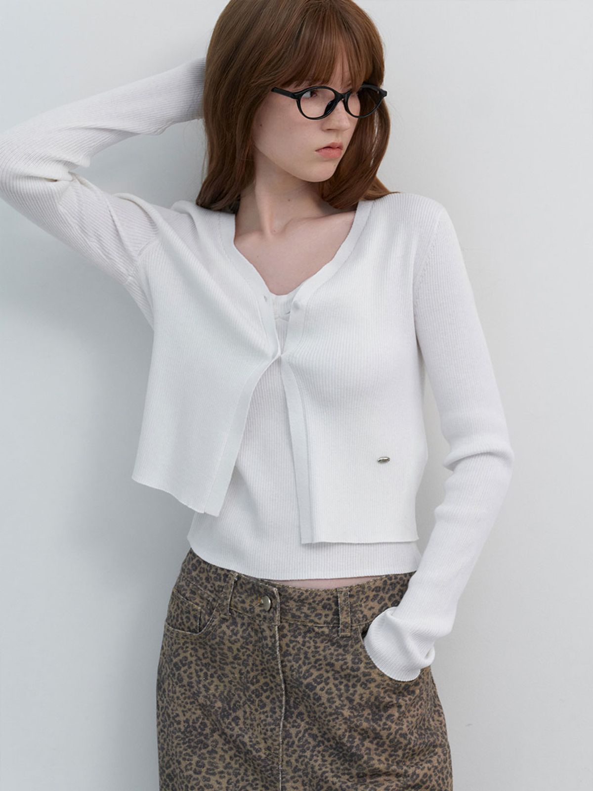 아틀리에 나인(ATELIER NAIN) FLY SHIRRING TOP&CARDIGAN SET S (CD-2253)