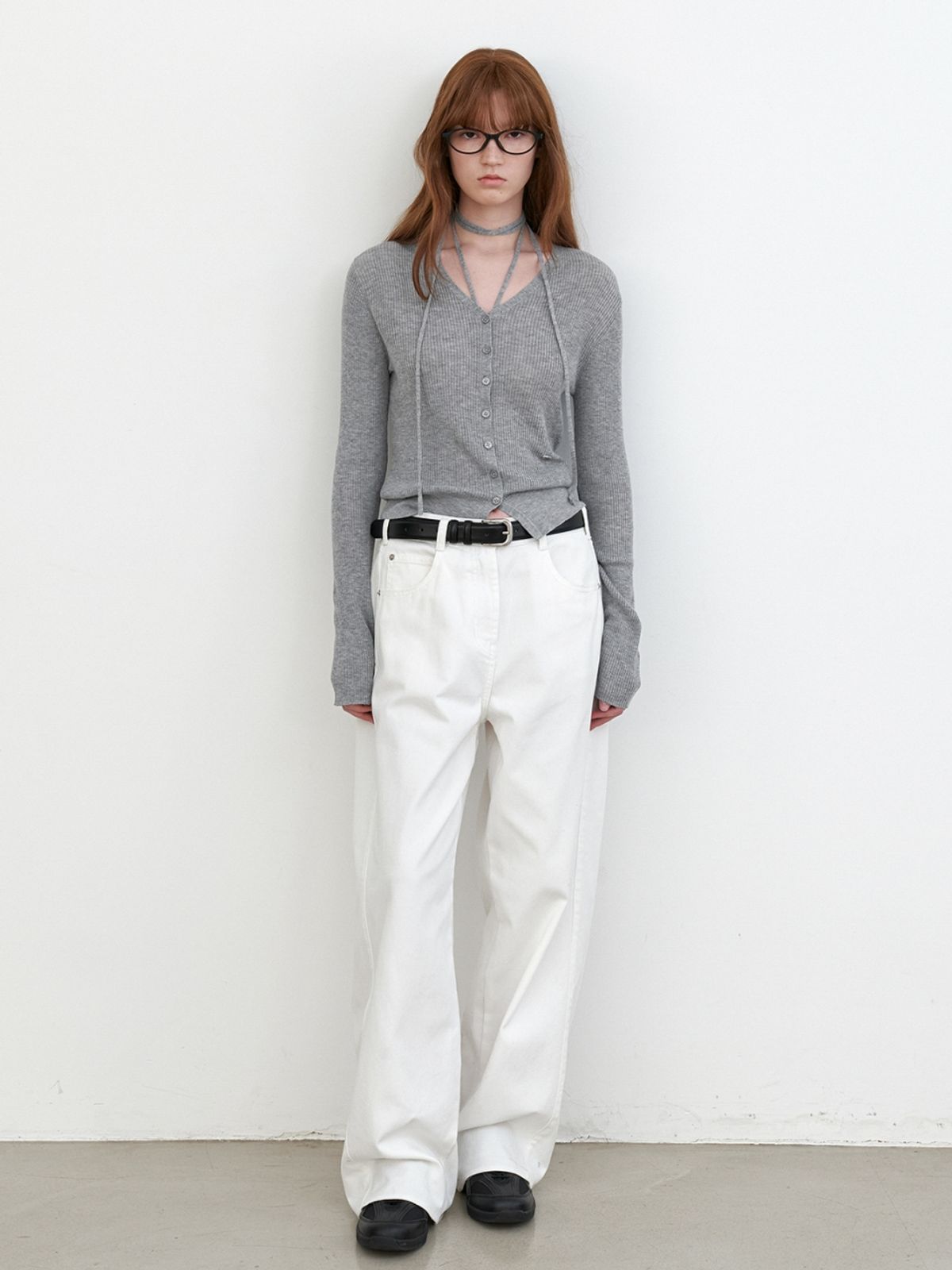 아틀리에 나인(ATELIER NAIN) MULTI USED STRING V-NECK SLIM CARDIGAN (CD-2272)