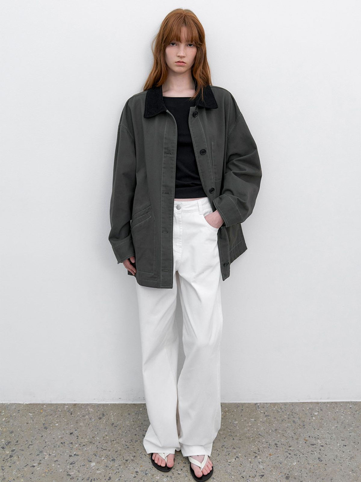 아틀리에 나인(ATELIER NAIN) STITCH COUDUROY COLLAR BARBUR JACKET (CT-1483)