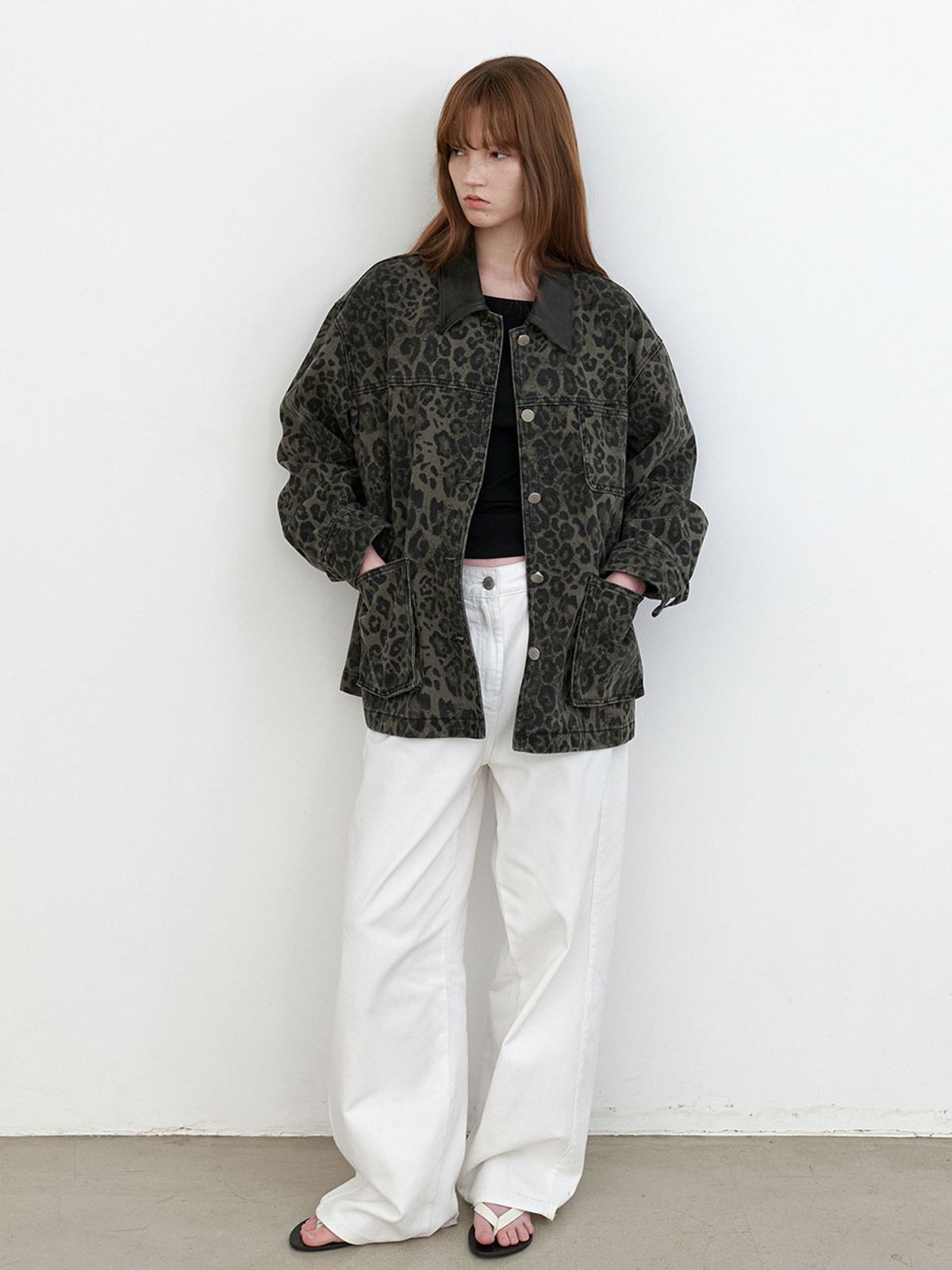 아틀리에 나인(ATELIER NAIN) LEOPARD WASHING DENIM JACKET (JK-3067)