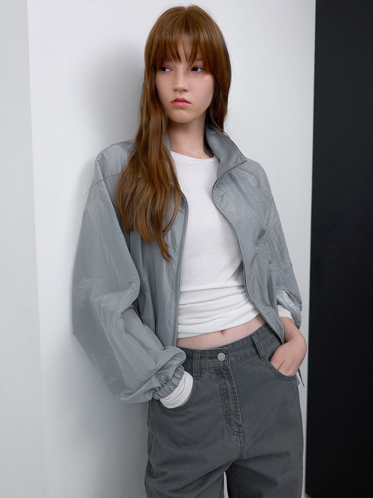 아틀리에 나인(ATELIER NAIN) SHIRRING STRING CROP JUMPER (JP-595)