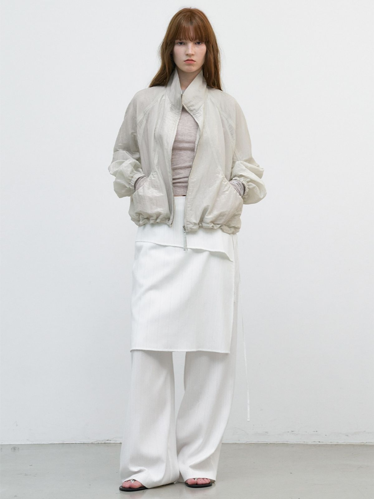 아틀리에 나인(ATELIER NAIN) SHIRRING STRING CROP JUMPER (JP-595)