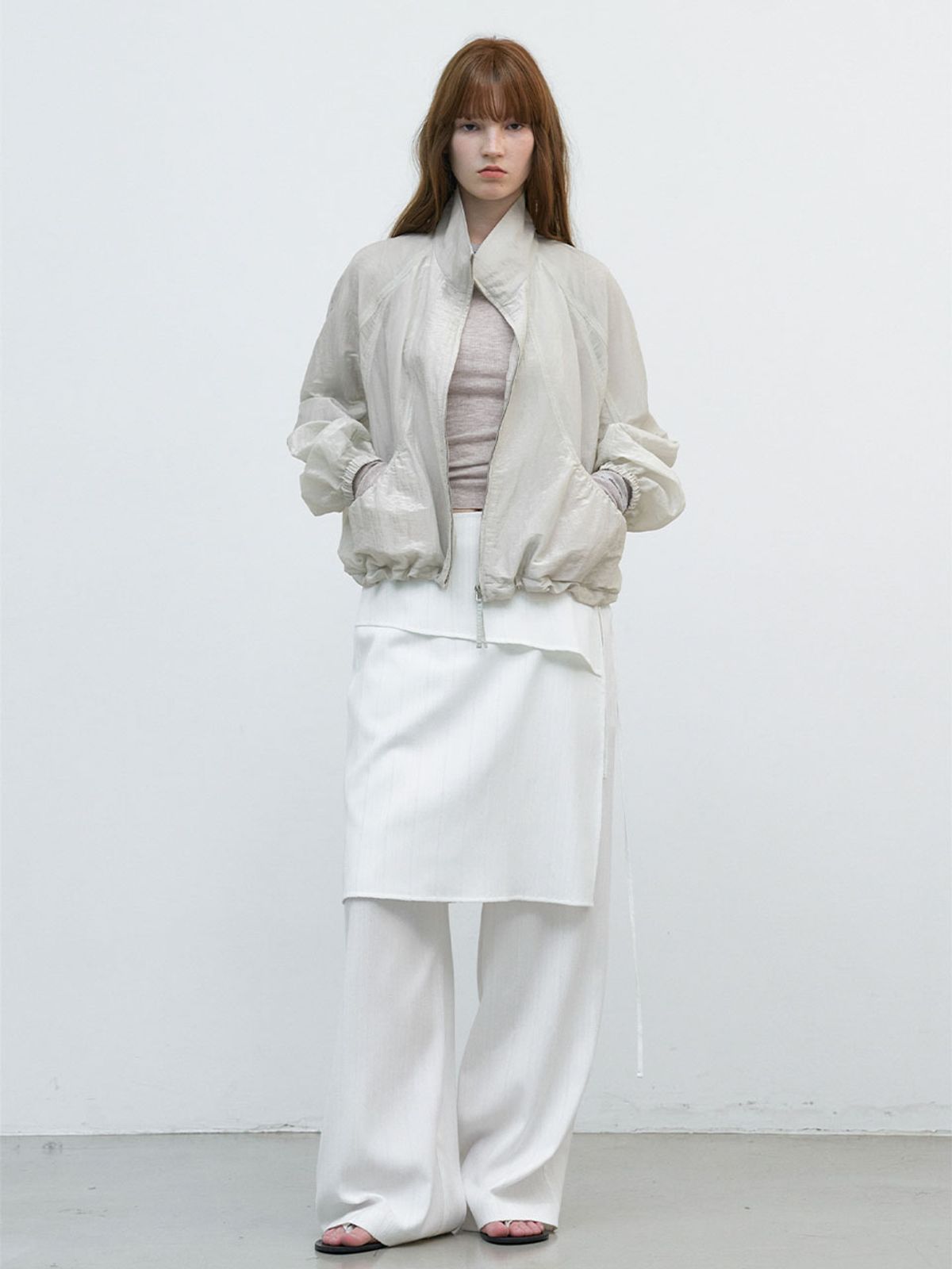아틀리에 나인(ATELIER NAIN) LAYERED SET WRAP SKIRT PANTS (PT-5751)