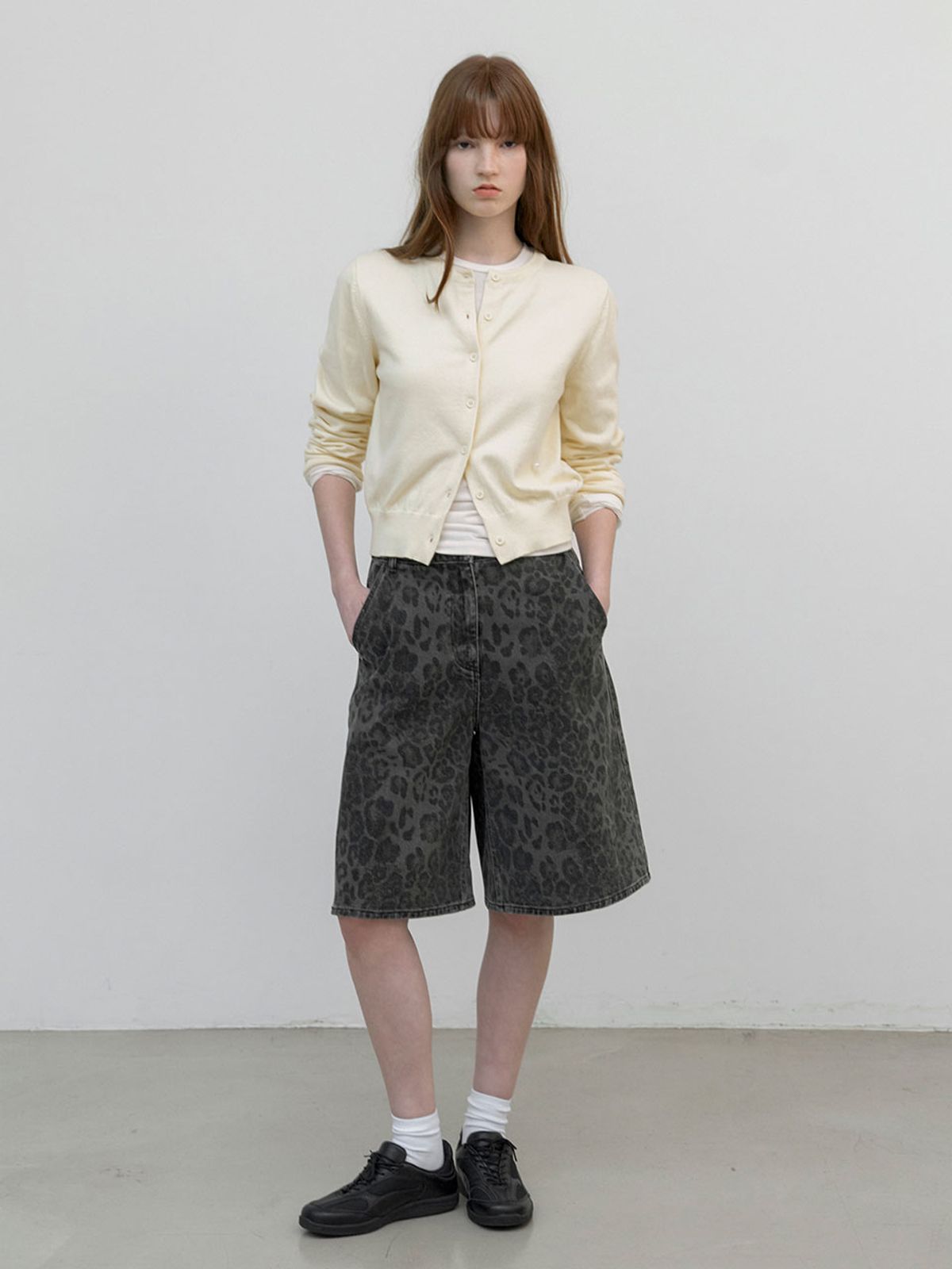 아틀리에 나인(ATELIER NAIN) LEOPARD BERMUDA PANTS (PT-5756)