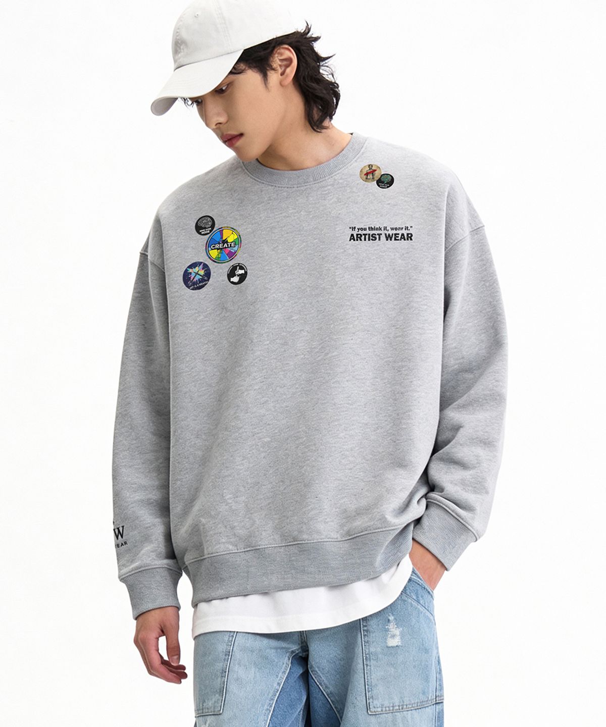 아티스트웨어(ARTISTWEAR) [ATW] 멀티핀업 맨투맨 - 2COLOR