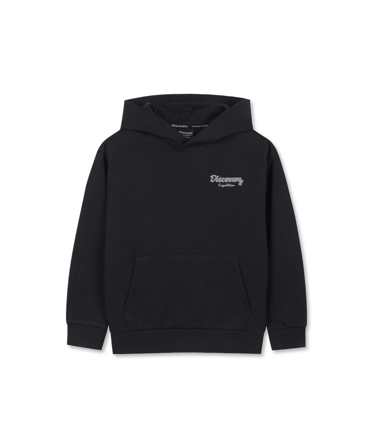 디스커버리 키즈(DISCOVERY KIDS) 키즈 스몰로고 후드티셔츠 (BLACK)