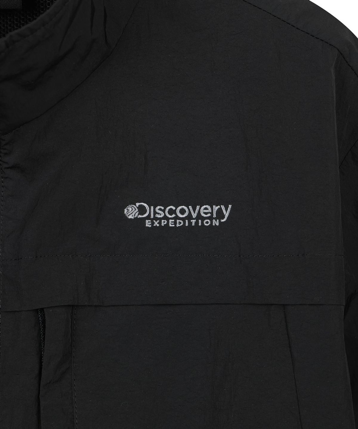 디스커버리 키즈(DISCOVERY KIDS) 키즈 하이넥 오버핏 우븐 자켓 (Neon Black)