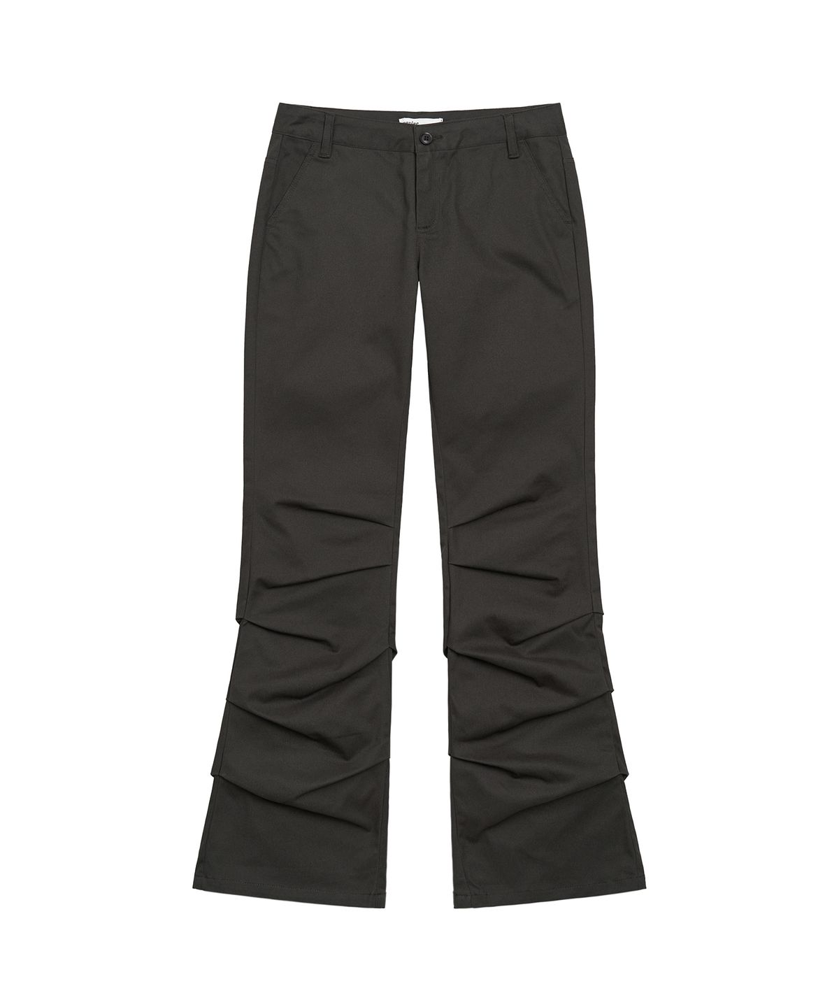 페플리(PEPLEE) Shirring Boots Cut Cotton Pants (Charcoal)