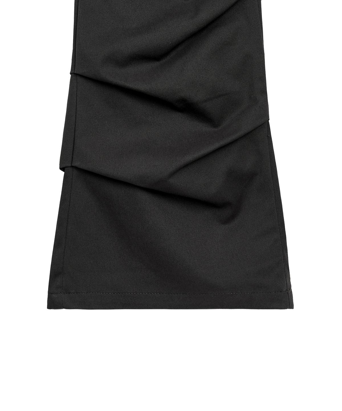 페플리(PEPLEE) Shirring Boots Cut Cotton Pants (Black)