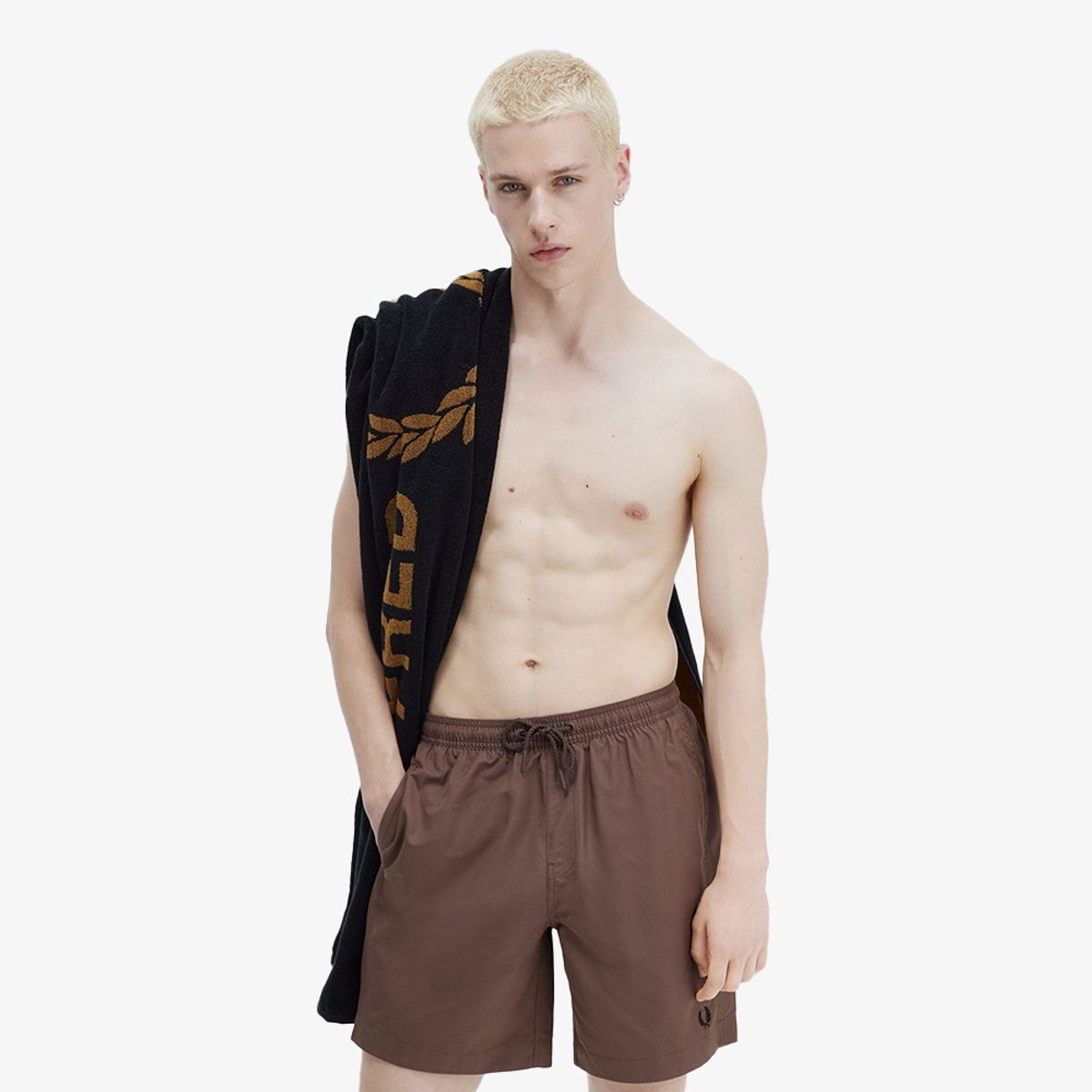 프레드페리(FRED PERRY) Flp 타월 - 블랙/다크카라멜 CFPU2G97705-U12