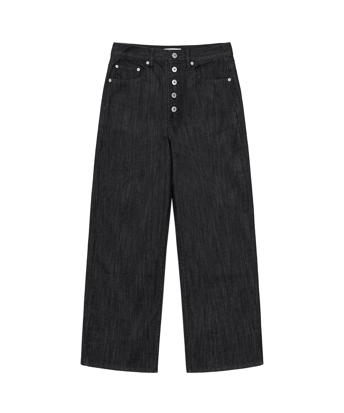 페플리(PEPLEE) Button Raw Denim Pants (Raw Black)