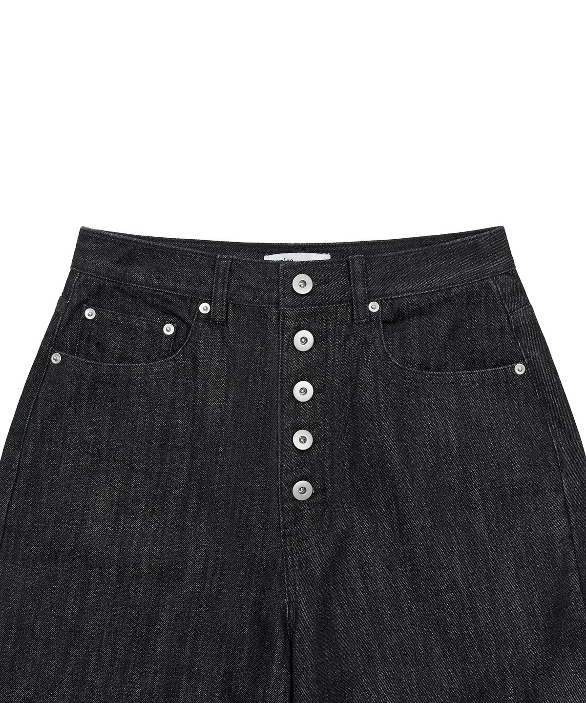 페플리(PEPLEE) Button Raw Denim Pants (Raw Black)