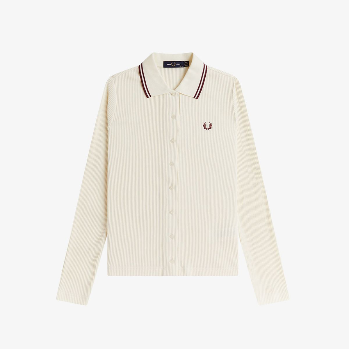 프레드페리(FRED PERRY) [womens] 버튼스루 립 폴로 셔츠 - 에크루 AFPF2612169-560
