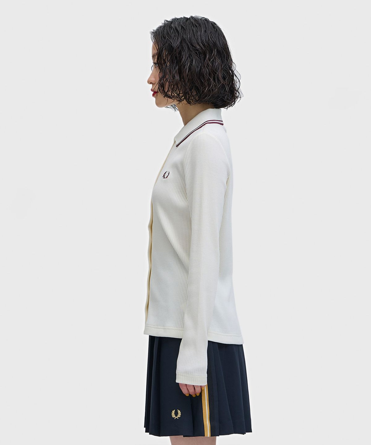 프레드페리(FRED PERRY) [womens] 버튼스루 립 폴로 셔츠 - 에크루 AFPF2612169-560