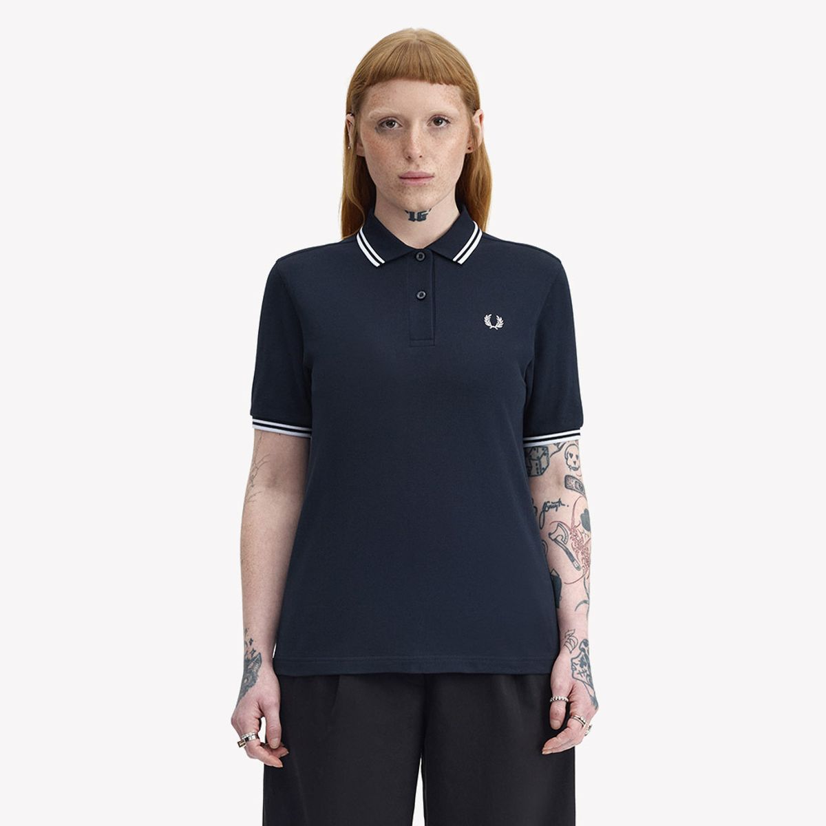 프레드페리(FRED PERRY) [G3600] 트윈 팁 프레드페리 셔츠 - 네이비/화이트 AFPF2G93600-608