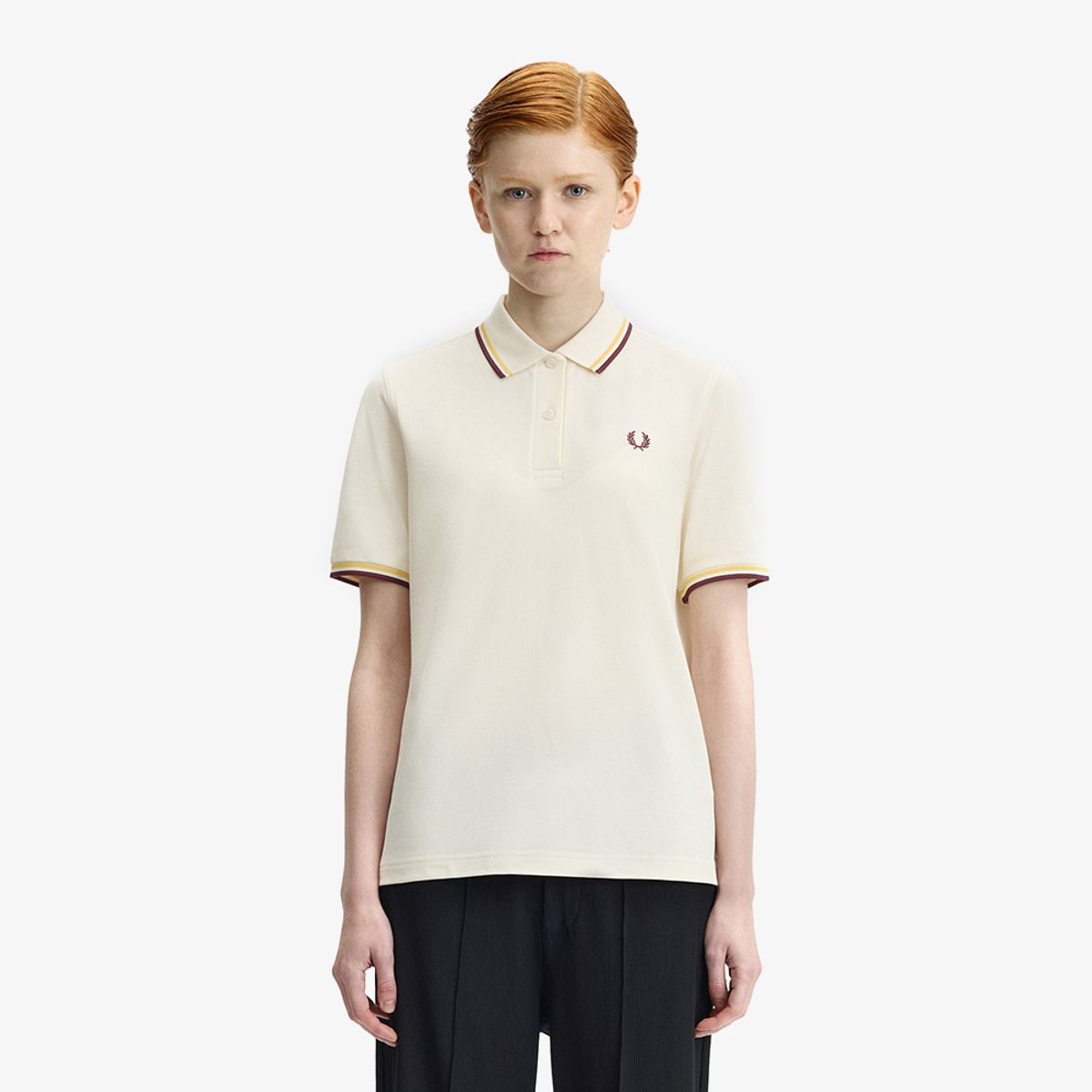 프레드페리(FRED PERRY) [G3600] 트윈 팁 프레드페리 셔츠 - 에크루/레몬발리/옥스블러드 AFPF2613600-18B