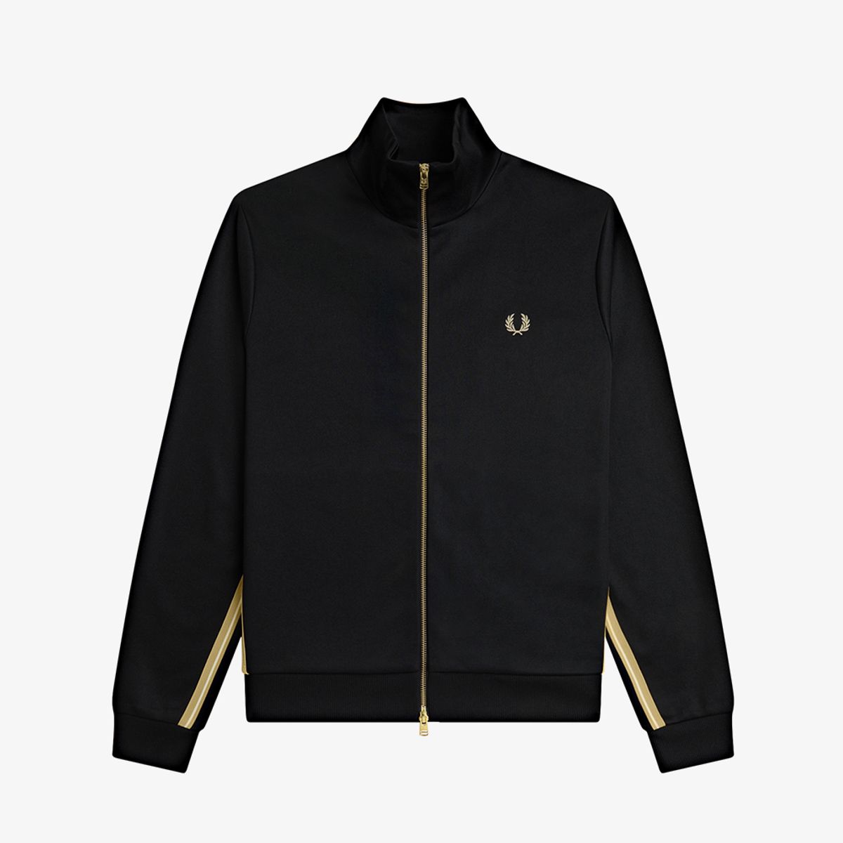 프레드페리(FRED PERRY) [Sport] 스트라이프 테잎 트랙 재킷 - 블랙/샴페인 AFPM2612329-90A