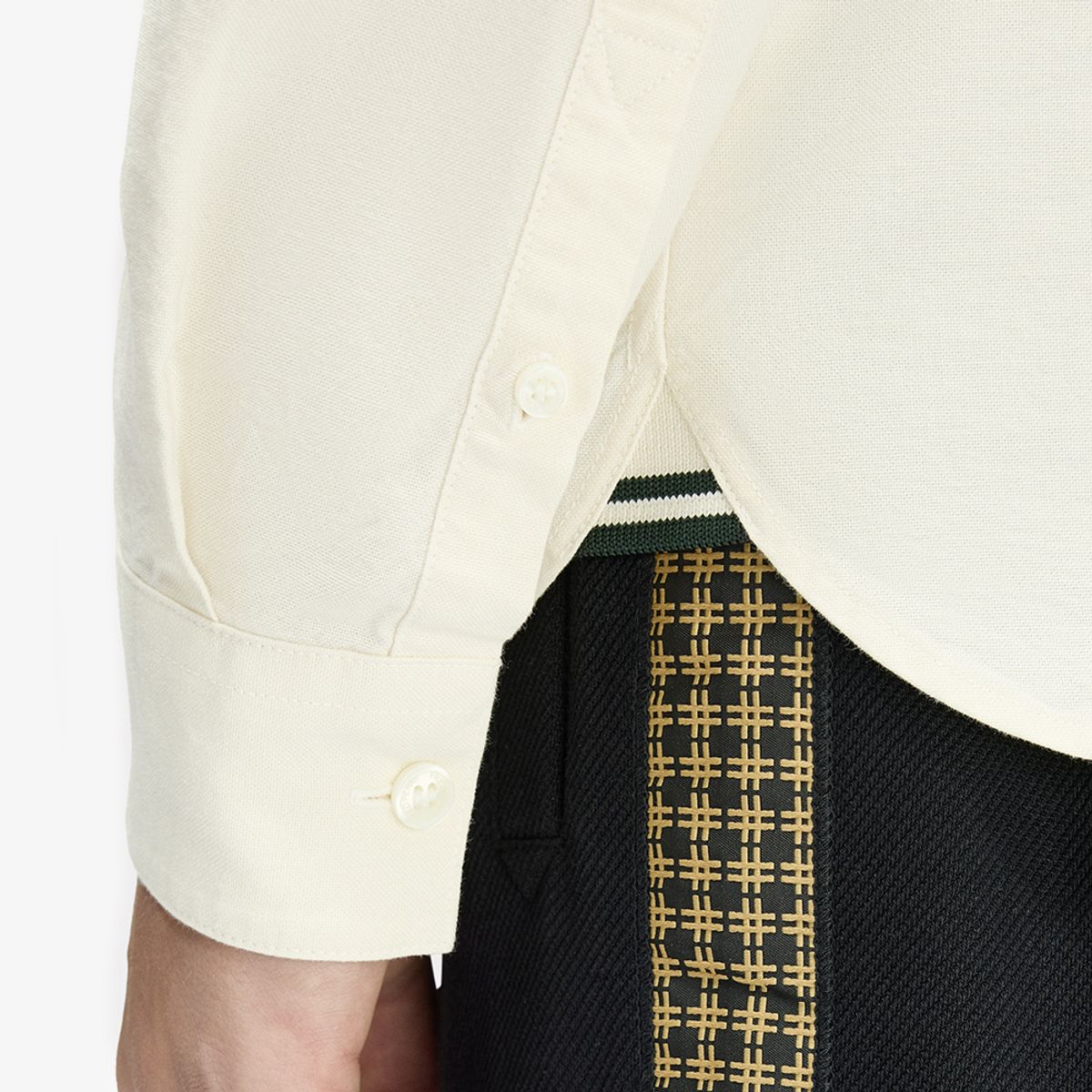 프레드페리(FRED PERRY) [Sharp] 롱 슬리브 옥스포드 셔츠 - 에크루/그래스루츠 AFPM2615516-13B