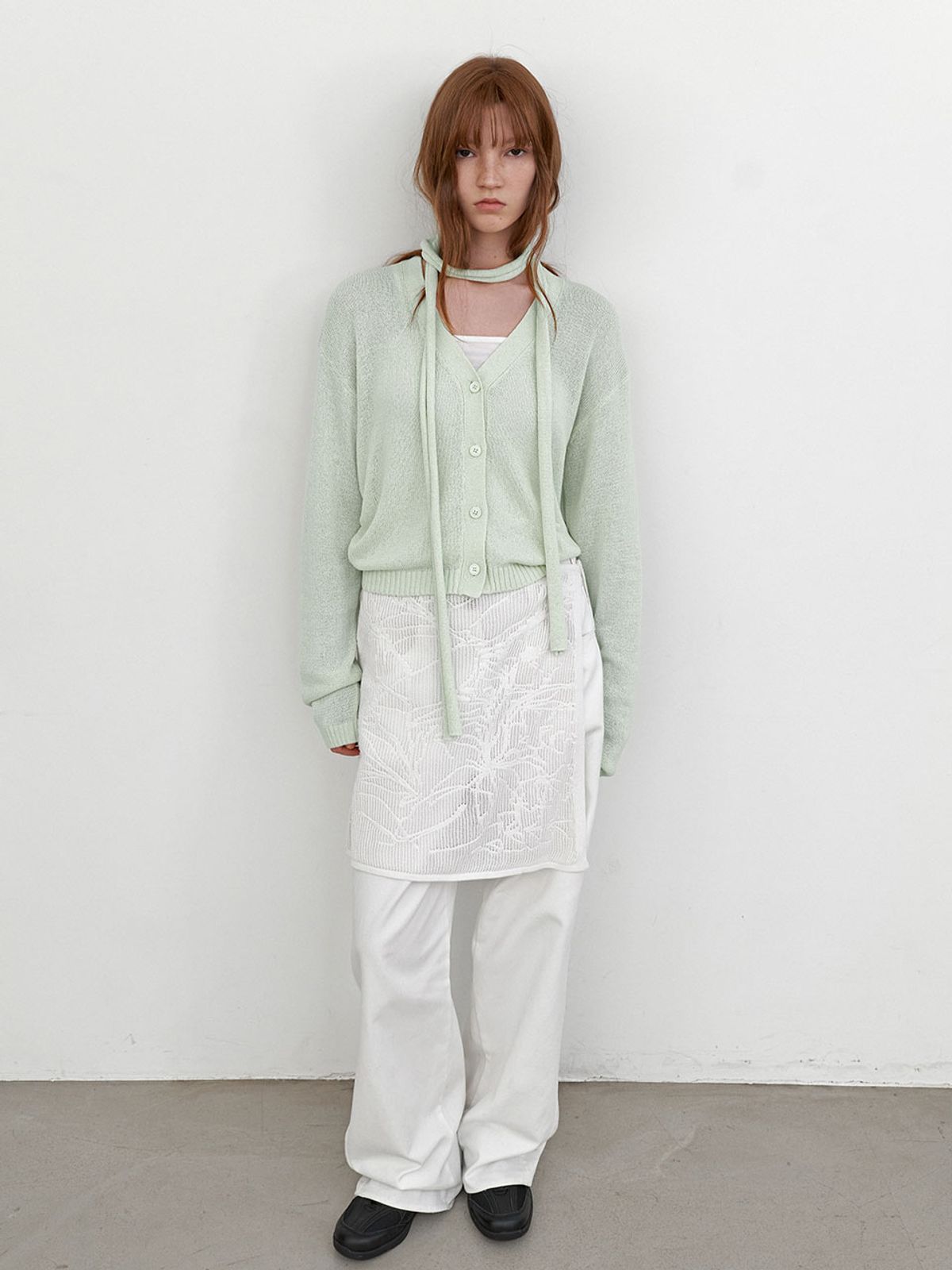 아틀리에 나인(ATELIER NAIN) FLOWER LACE LAYERD KNIT SKIRT (SK-5078)