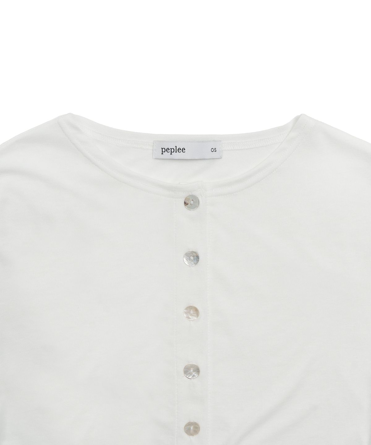 페플리(PEPLEE) Tencel Button Round Neck Cardigan (White)