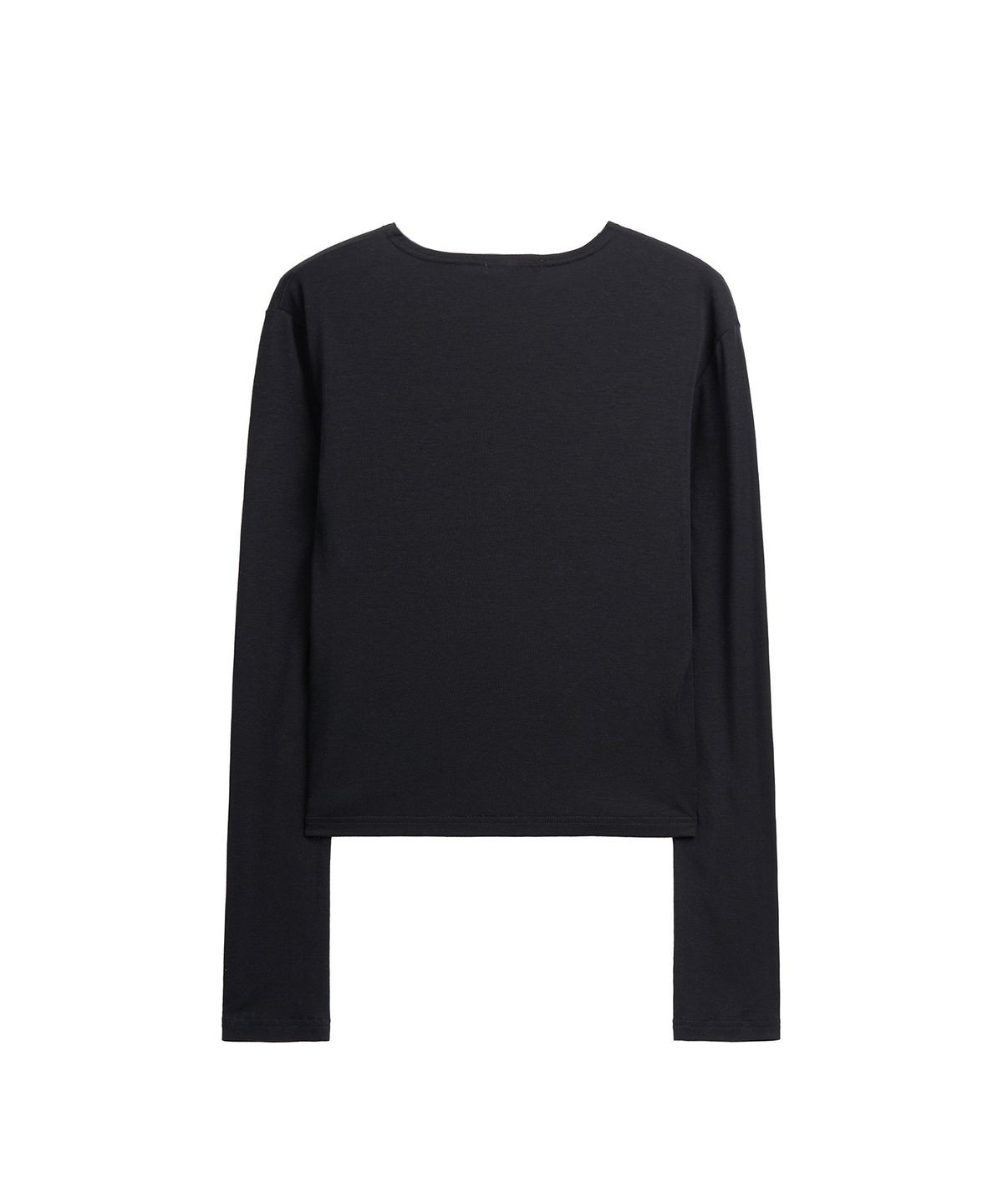 페플리(PEPLEE) Tencel Button Round Neck Cardigan (Black)