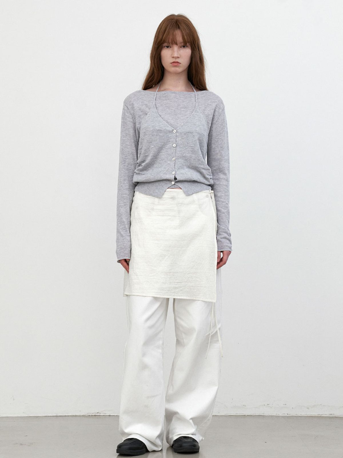 아틀리에 나인(ATELIER NAIN) HALTER VEST LAYERD BOAT NECK KNIT (T-7189)
