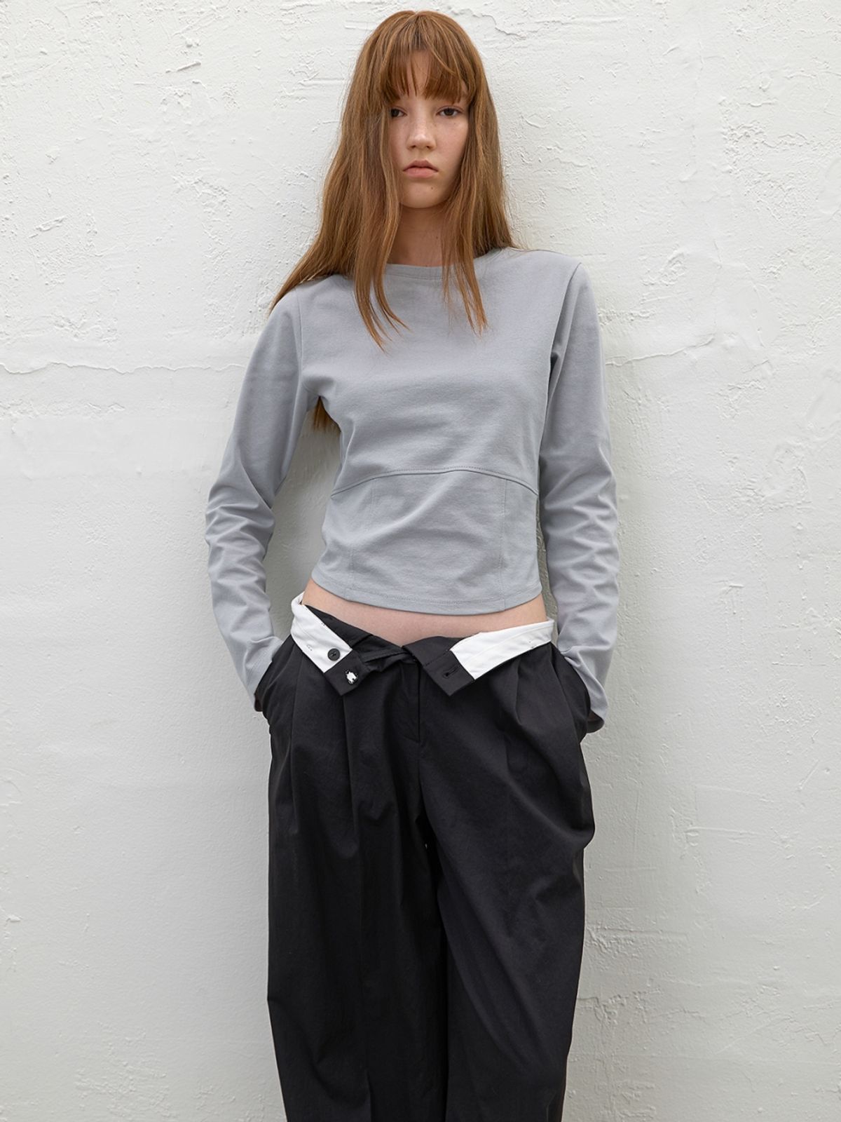 아틀리에 나인(ATELIER NAIN) NOVELLA SLIM LINE LONG TEE (T-7196)