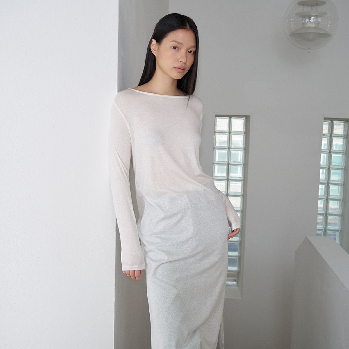 노우드(NOEUD) Side cut dress (Ivory)