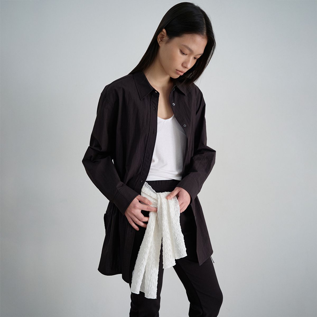 노우드(NOEUD) Drawline shirt (Black)