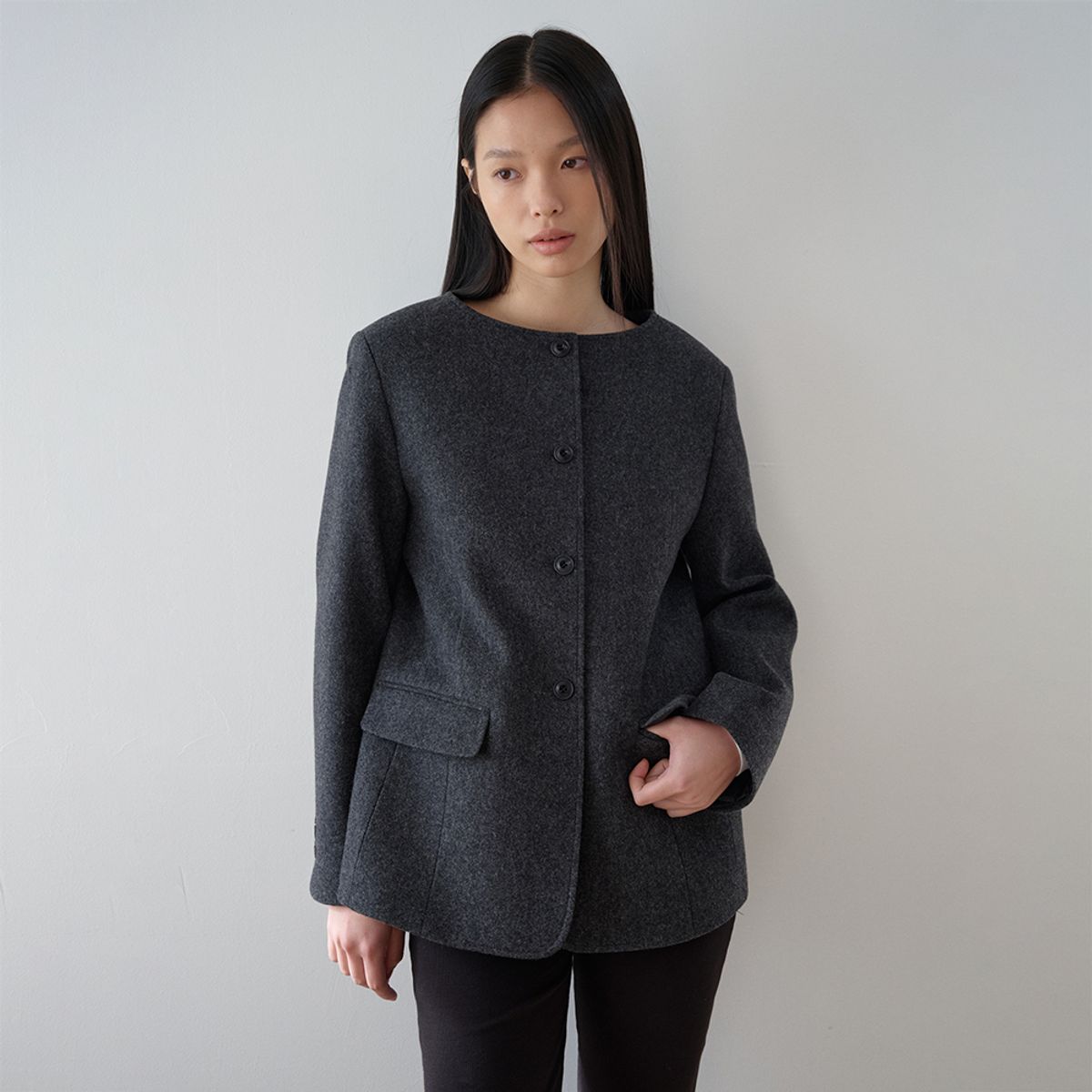 노우드(NOEUD) Boat Line Jacket (Charcoal)