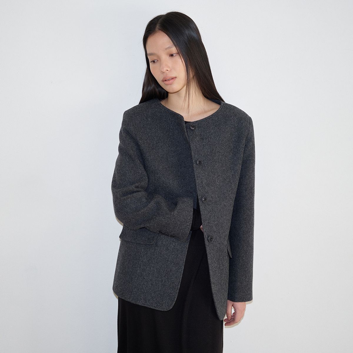 노우드(NOEUD) Boat Line Jacket (Charcoal)