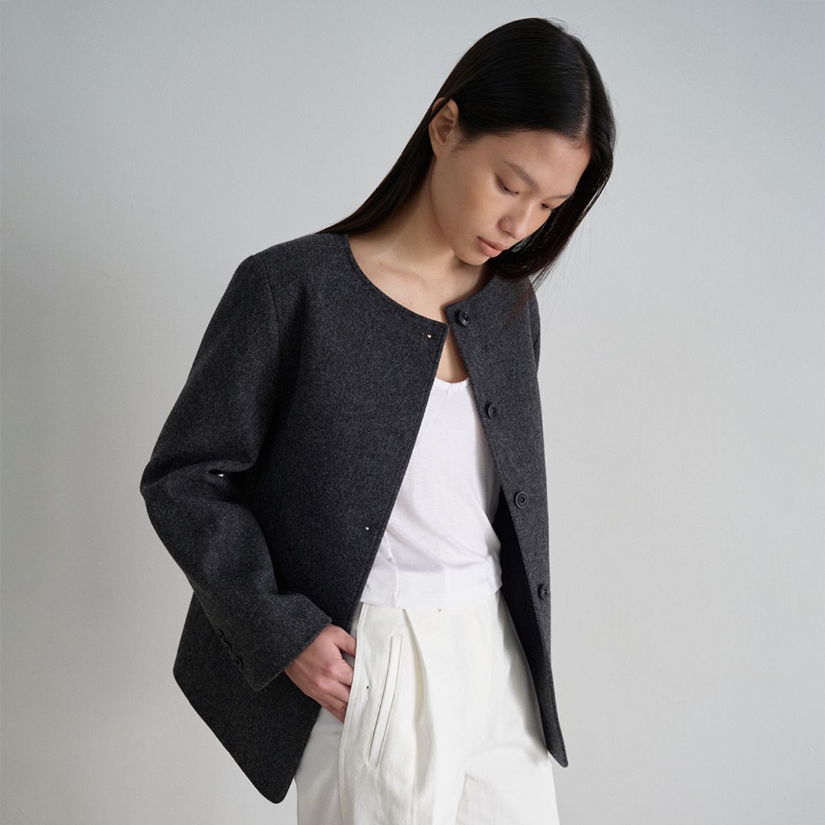 노우드(NOEUD) Boat Line Jacket (Charcoal)