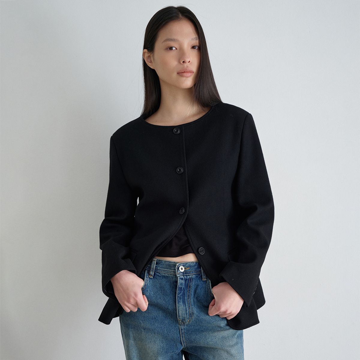 노우드(NOEUD) Boat Line Jacket (Black)