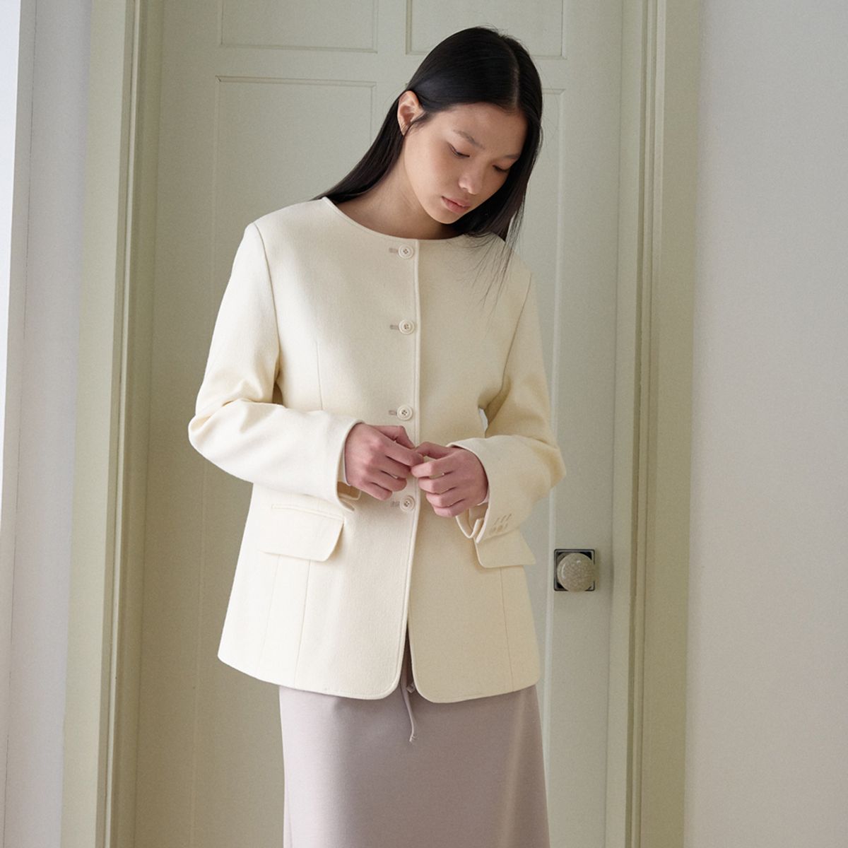 노우드(NOEUD) Boat Line Jacket (Ivory)