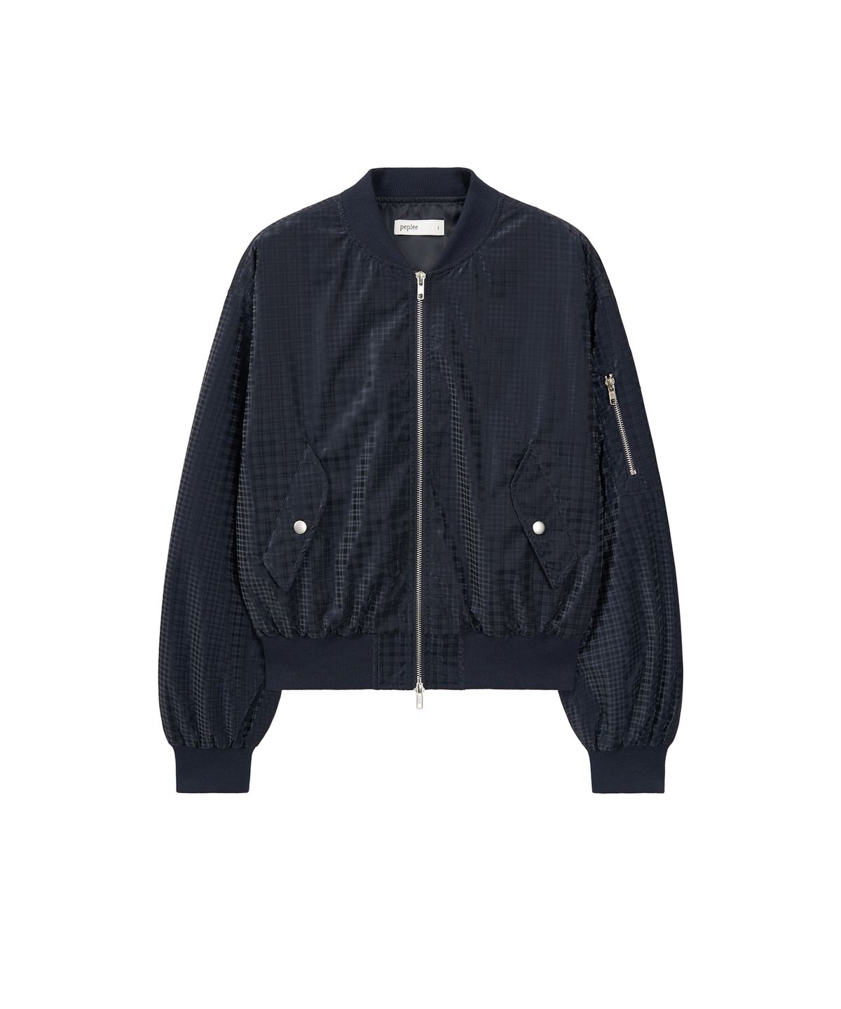 페플리(PEPLEE) Check MA-1 Jacket (Navy)